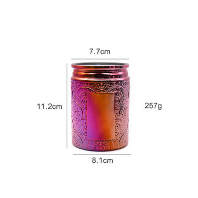 Hotel Decor Carved Glass Cylinder Candle Holders Electroplated Colored