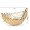 FDA SGS Vintage Amber Luxury Glass Fruit Bowl Leaf Shaped European Style