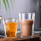 Transparent Borosilicate Glass Double Cup 200ml 400ml For Juice Tea Milk
