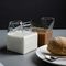 High borosilicate Breakfast Milk Glass Bottle 250ml Clear Square Shape
