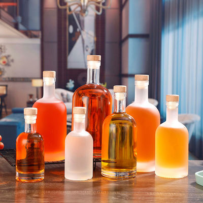Transparent Frosted Beverage Juice Wine bottle Whisky Vodka Spirit Liquor Glass Bottle