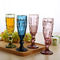 Champagne 150ml Long Stem Wine Glasses Vintage Embossed Glass Goblets