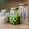 1300ml 2000ml 2800ml Borosilicate Empty Glass Jars With Wood Lid