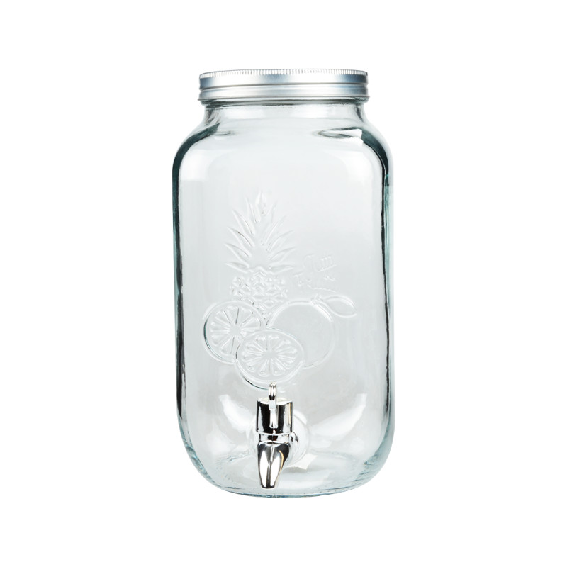 Customized Glass Beverage Dispenser With Spigot 5L Glass Water Dispenser