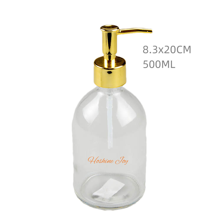 Lotion Glass Soap Dispenser Bottles Smooth 500ML Glass Hand Soap Bottles