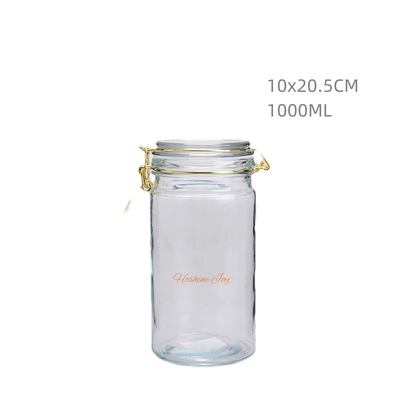 1000ML Airtight Glass Spice Jars Empty Clear Seasoning Containers