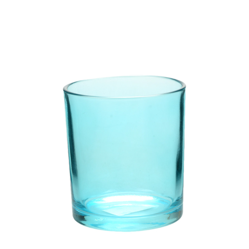 Blue Colored Glass Votive Candle Holders 11OZ OEM Soy Wax Candle Holder
