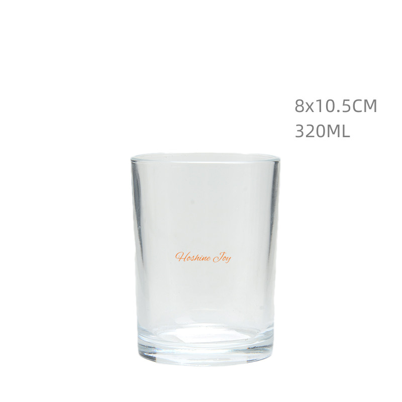 Transparent Empty Glass Candle Holders 320ML Glass Candle Making Jars