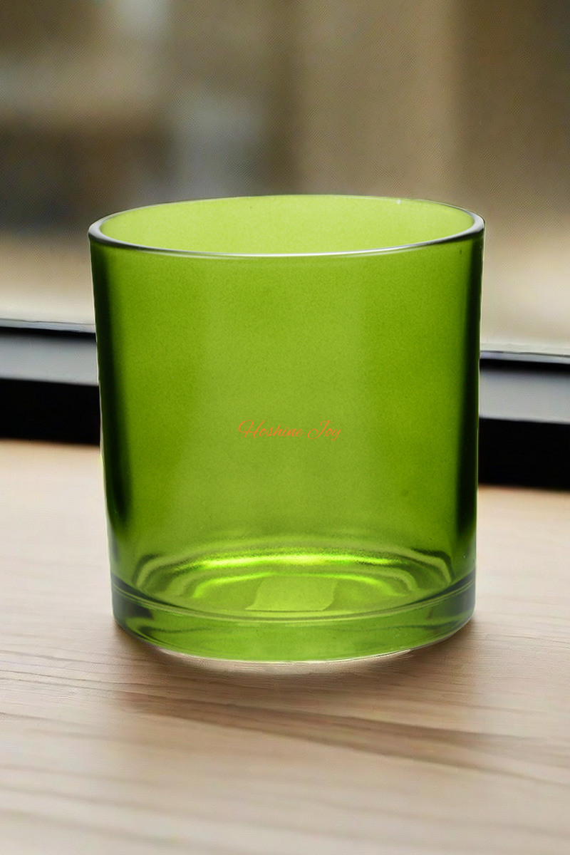4 Inch Empty Glass Candle Jars 550ML Green Large Glass Votive Holders