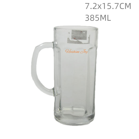 385ML Large Glass Beer Mug Clear Heavy Beer Glasses Cylindrical
