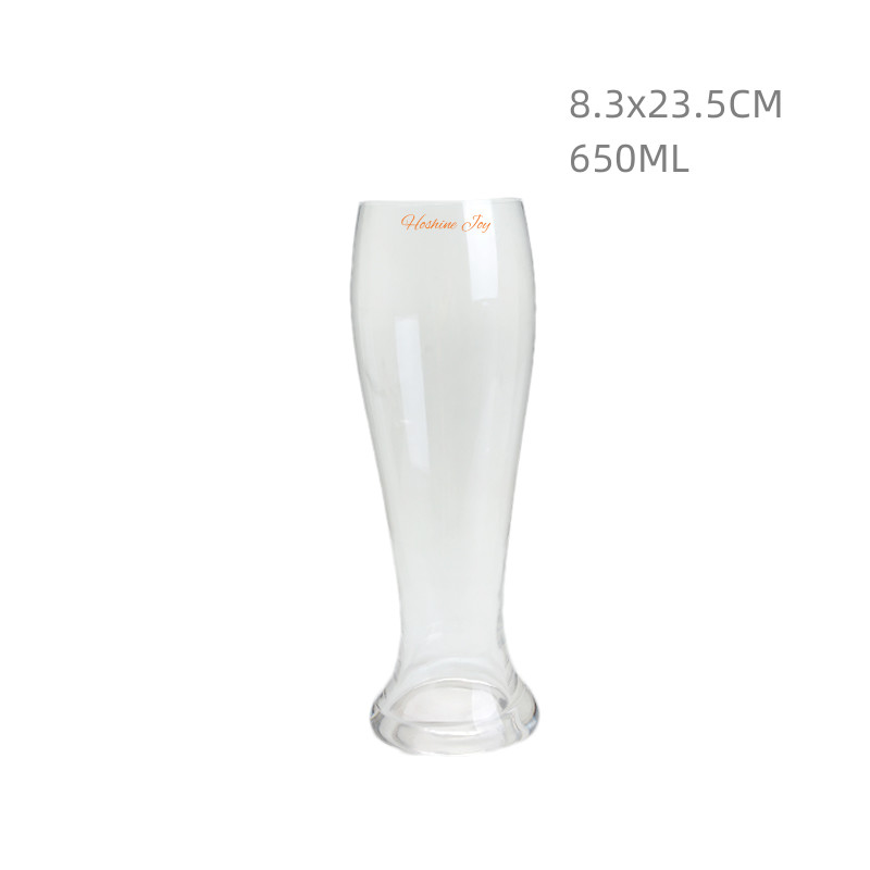 Large 650ML Glass Drinking Cups Premium Pilsner Beer Glasses