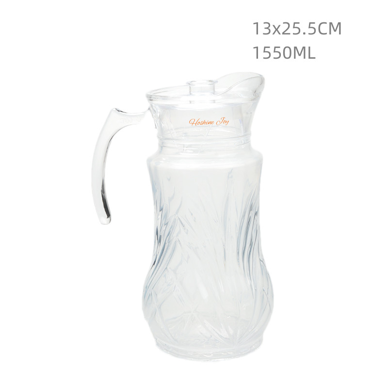 OEM 1550ML Glass Water Carafe Crystal Glass Tea Pitcher With Lid PP
