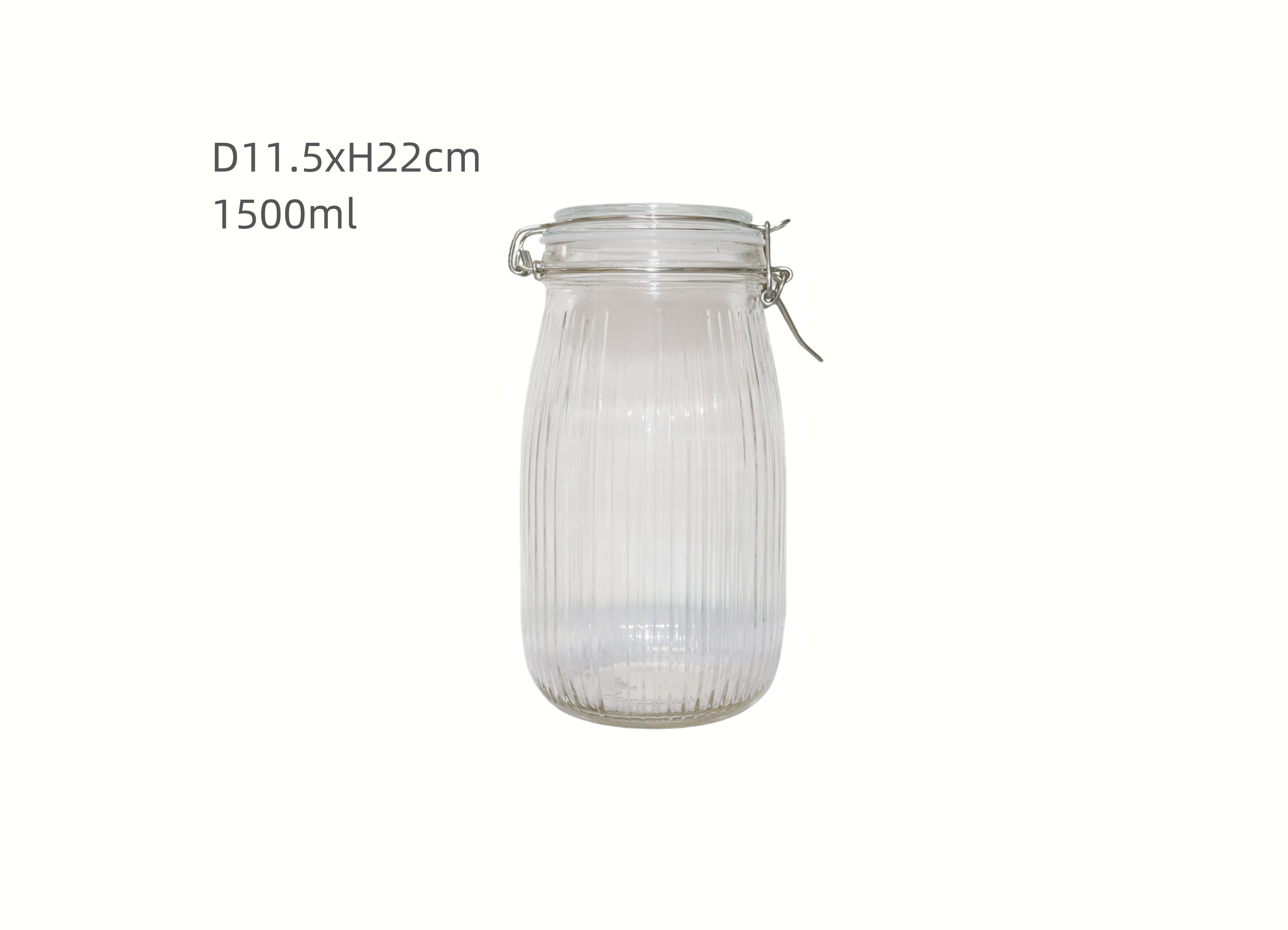 1500ml Transparent Ribbed Glass Child Resistant Jars Certified For Safe And Secure Storage
