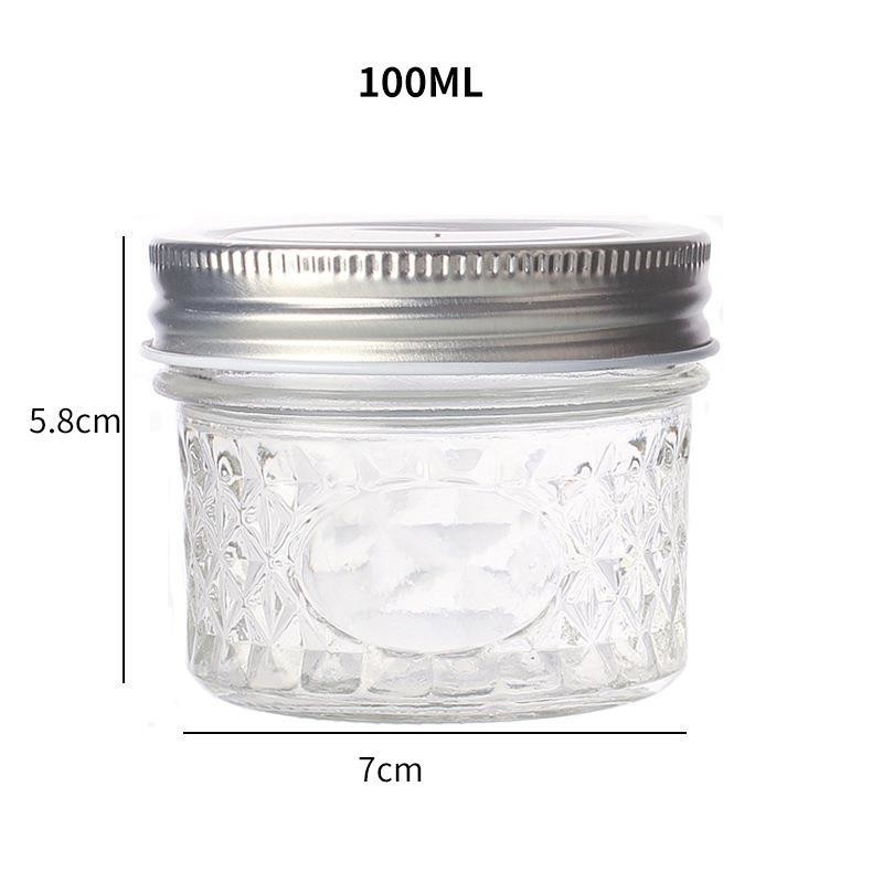 100ml Transparent Glass Jars with Custom Logo Designs and Easy Screw On Lid for Various Packaging Needs